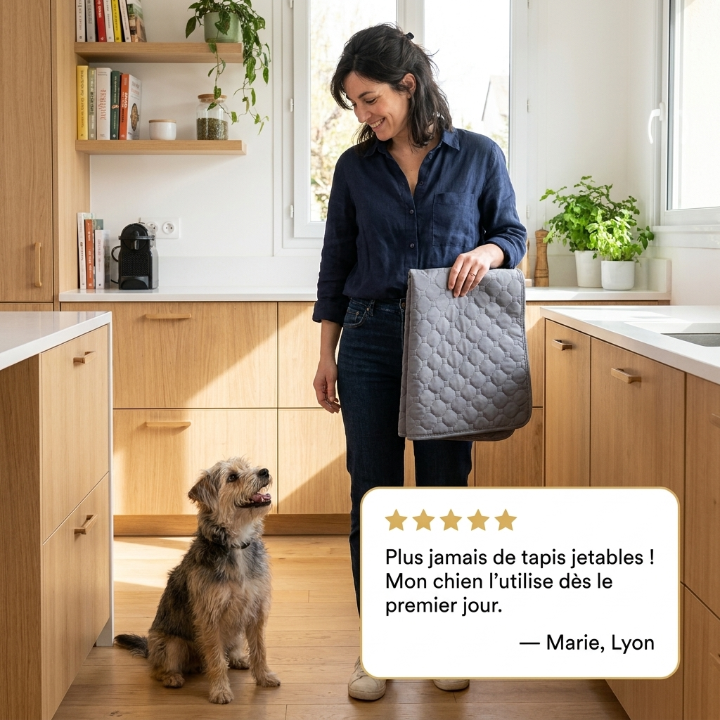 Tapis Hygiénique Lavable pour Chien — Zéro Odeur, Zéro Fuite